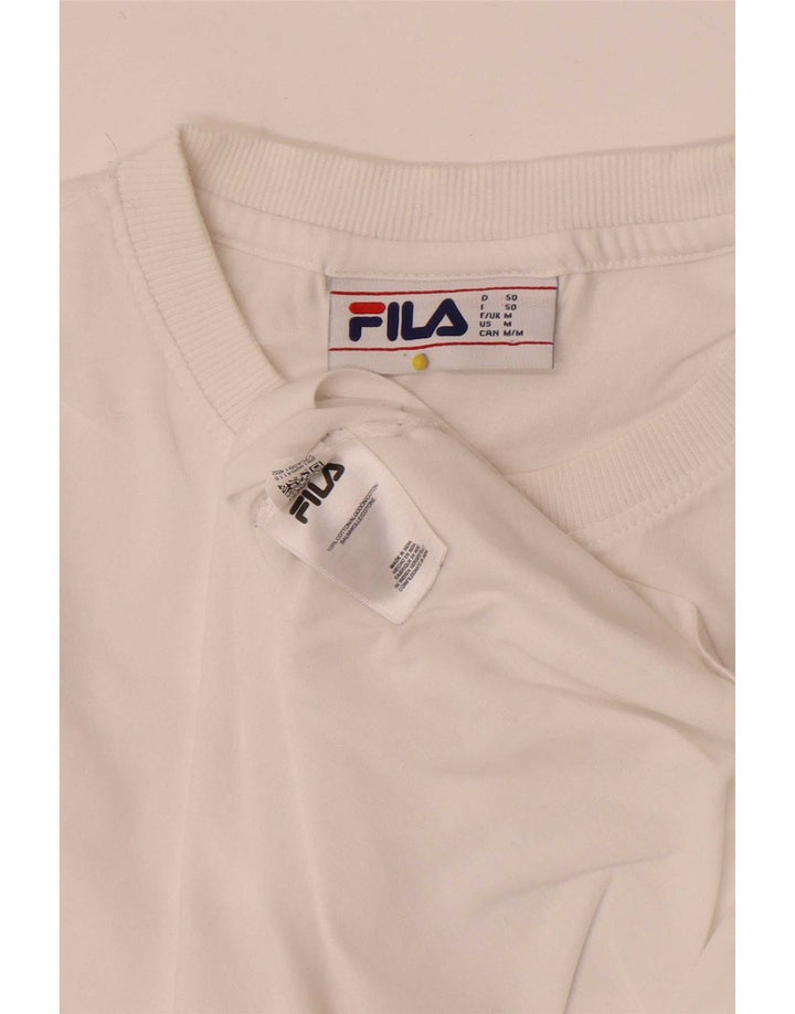 Fila Мужская футболка с рисунком Топ среднего размера, белый хлопок