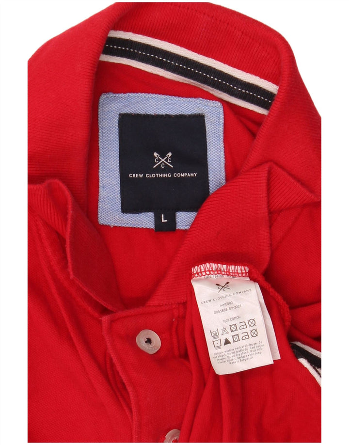 Crew Clothing Мужская рубашка-поло большого красного цвета из хлопка