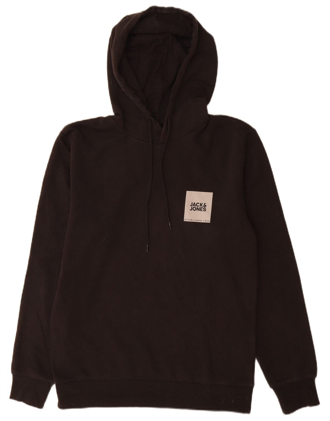 Мужской джемпер с капюшоном Jack & Jones с рисунком, средний черный, хлопок