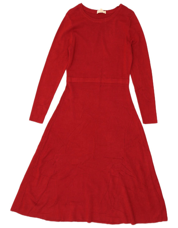 Женское платье-джемпер с длинными рукавами Phase Eight UK 12, средний бордовый вискоза