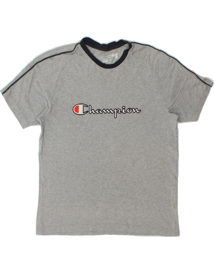 CHAMPION Womens Graphic T-Shirt Top UK 14 Medium Grey Cotton Vintage Champion and Second-Hand Champion from Messina Hembry 