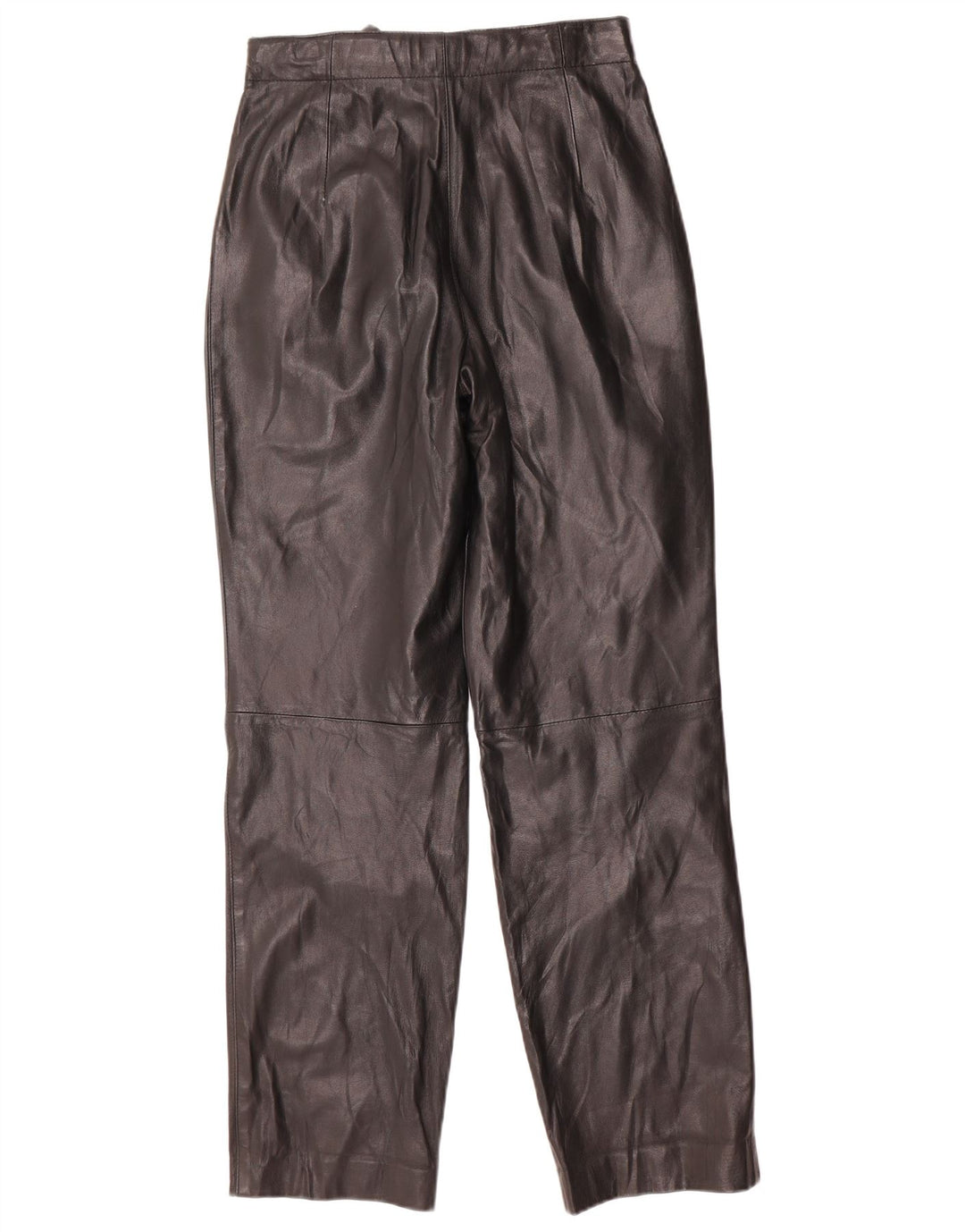 Винтажные женские кожаные брюки с высокой талией W26 L31, черные