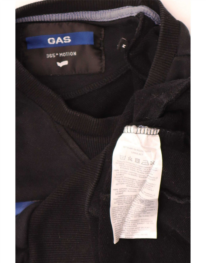 Мужской свитшот с рисунком Gas, джемпер, средний черный, хлопковый