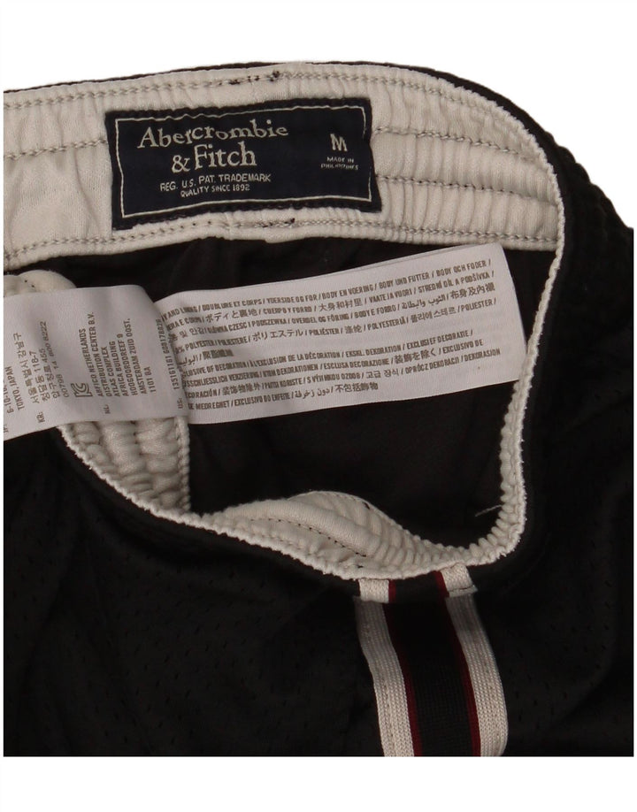 Мужские спортивные шорты с рисунком Abercrombie & Fitch, средний черный полиэстер