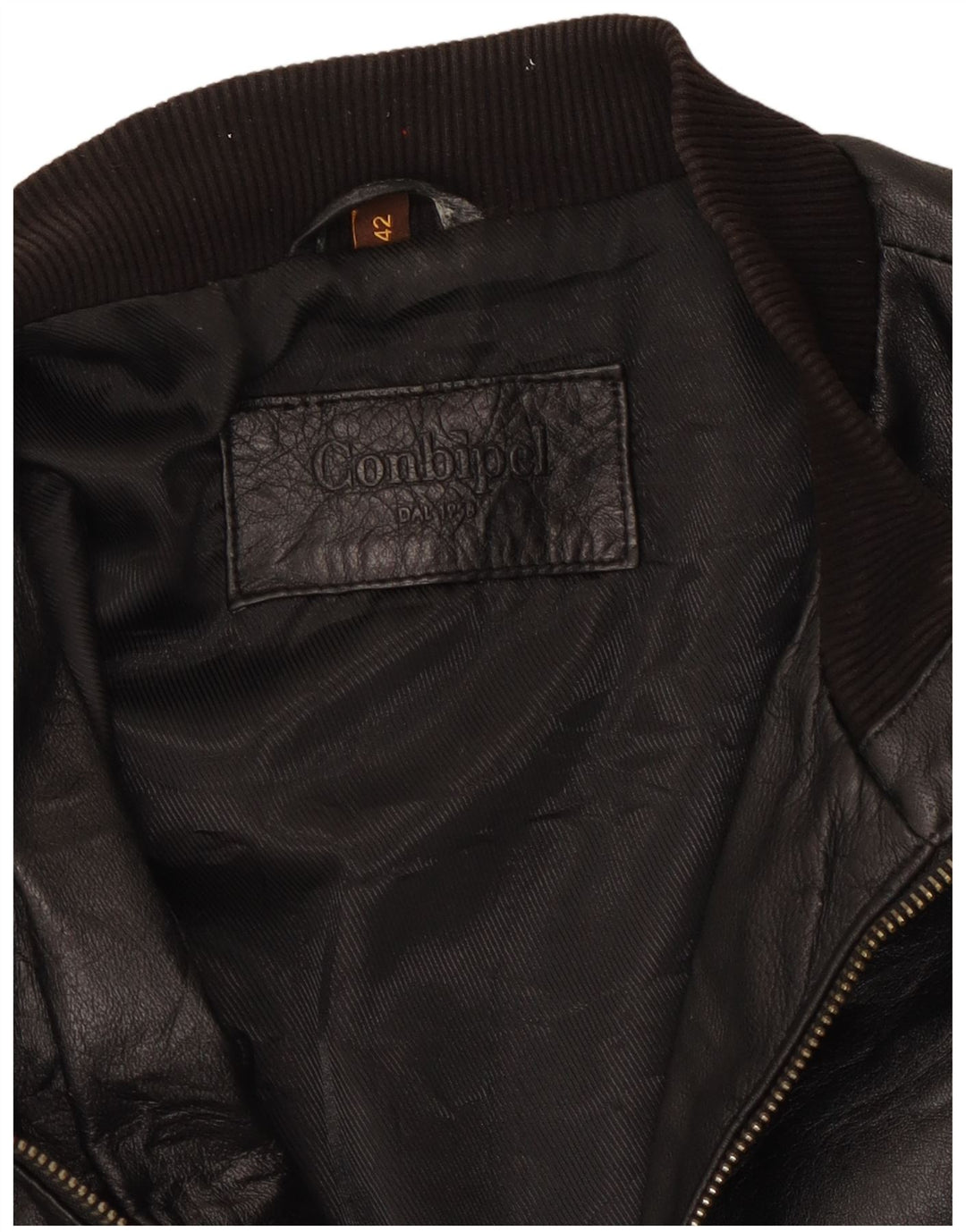 Женская укороченная кожаная куртка Conbipel IT 42 Medium Black Leather