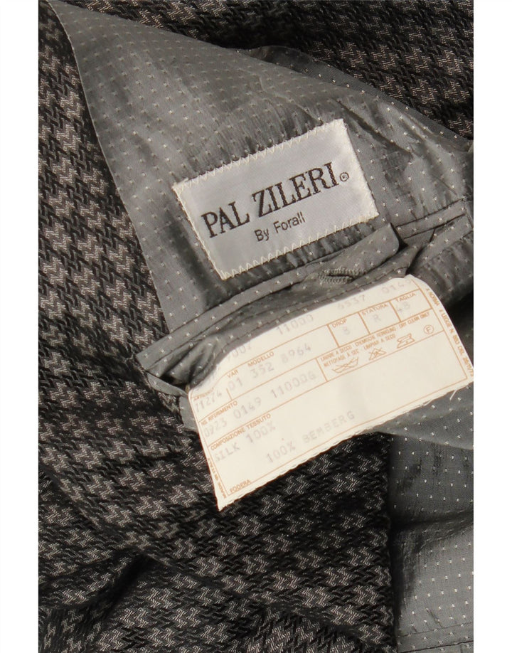 Pal Zileri Мужской двубортный пиджак IT 48 Средний серый с геометрическим рисунком