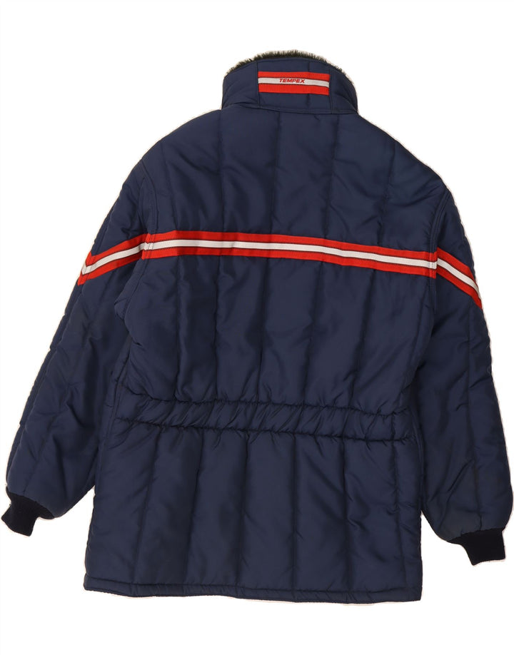 VINTAGE Mens Padded Jacket IT 50/52 Large Navy Blue Colourblock Polyamide Vintage Vintage and Second-Hand Vintage from Messina Hembry 