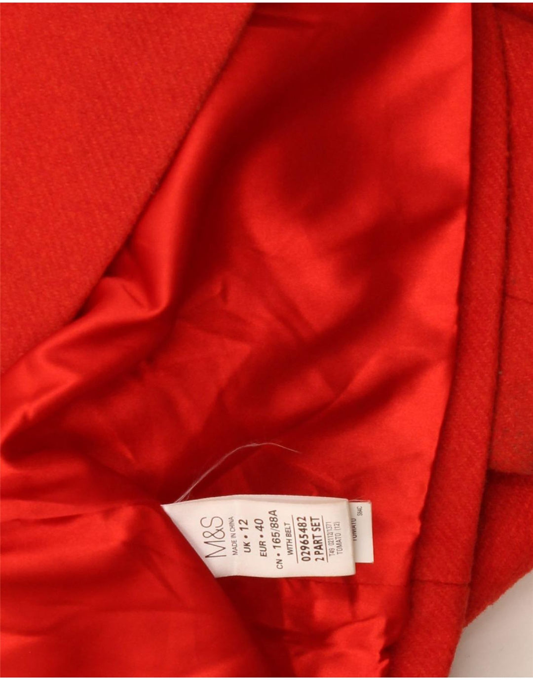 Женское пальто Marks & Spencer UK 12, средний красный акрил