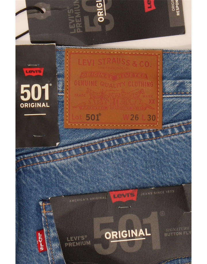 Женские прямые джинсы Levi's 501 W26 L30 синие, хлопок