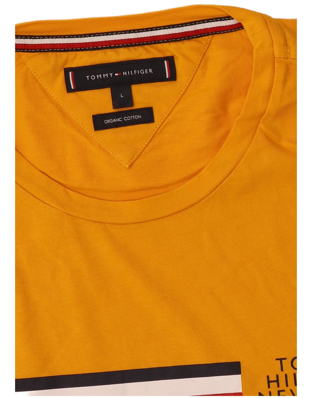 Мужская футболка с рисунком Tommy Hilfiger, большой желтый хлопок