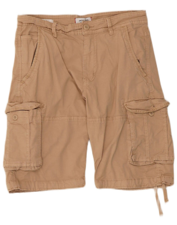Мужские шорты карго Jack & Jones, маленькие, бежевые, хлопок, W30