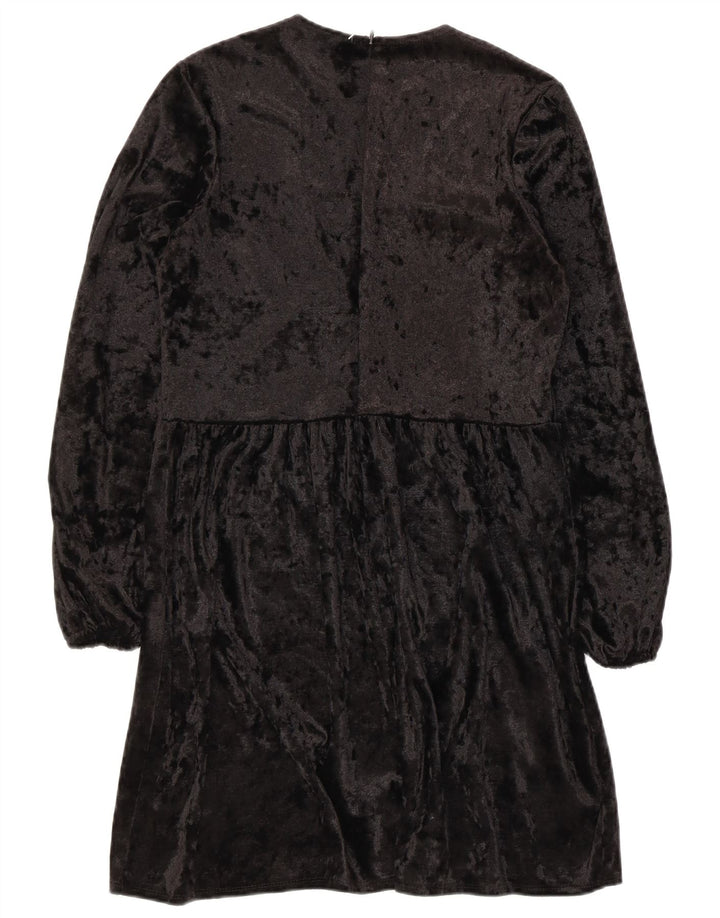 Женское платье-трапеция с длинным рукавом Asos UK 8, маленькое черное полиэстер