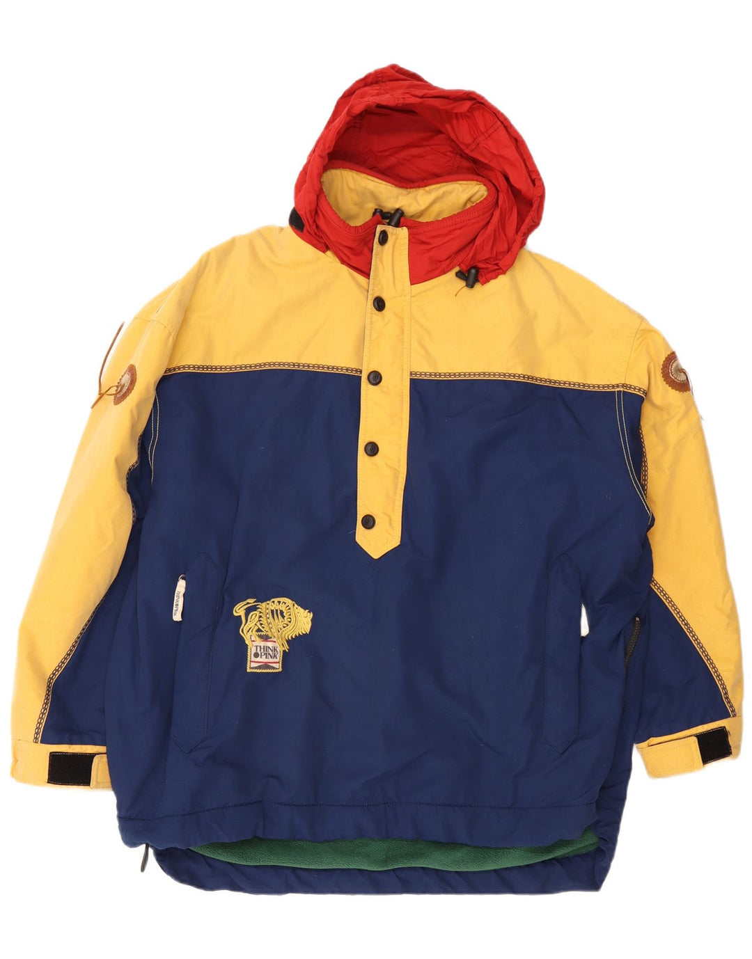 Мужской анорак свободного покроя Think Pink с графическим рисунком UK 40, большой темно-синий