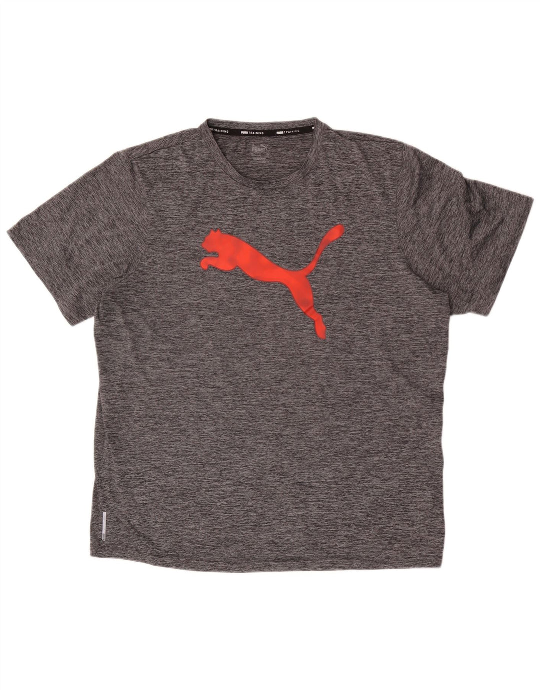Мужская футболка с рисунком Puma для тренировок, топ XL, серый полиэстер с крапинками