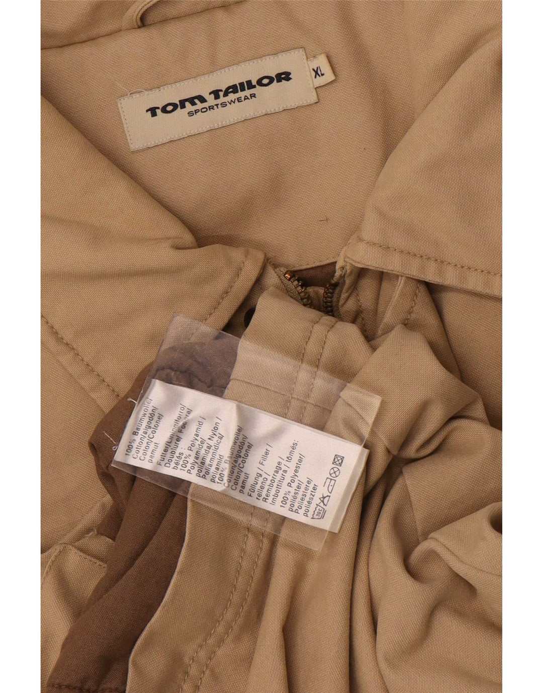 Мужская куртка Tom Tailor UK 42 XL, бежевый хлопок