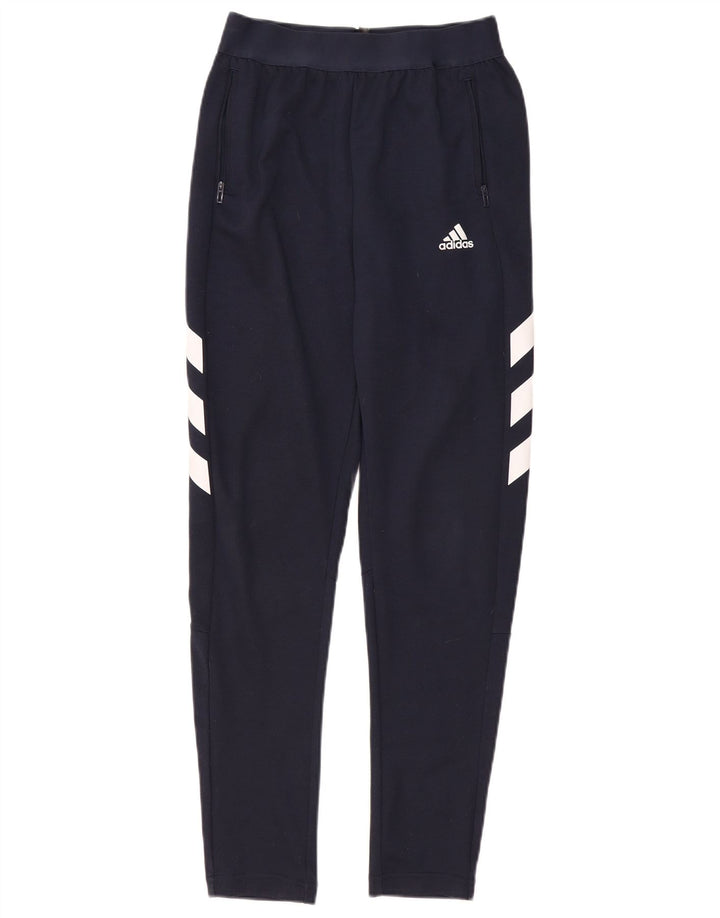 Леггинсы Adidas с рисунком для мальчиков 13-14 лет, темно-синий, полиэстер