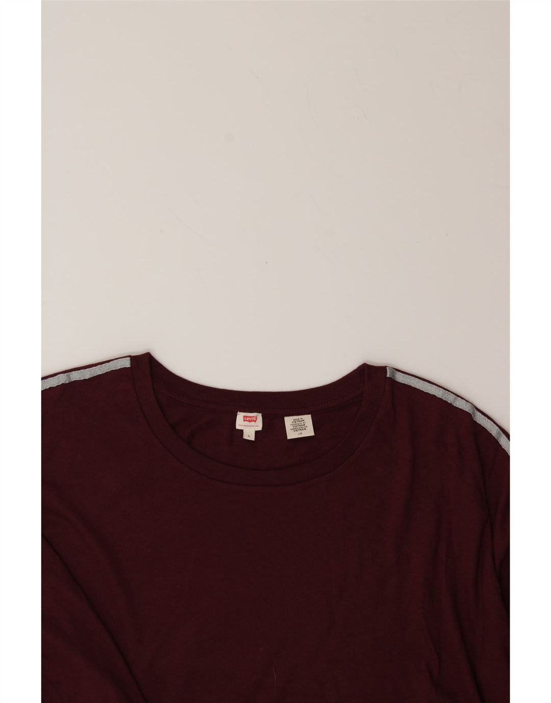 LEVI'S Womens Oversized Top 3/4 Sleeve UK 16 Large Burgundy Cotton Vintage Levi's and Second-Hand Levi's from Messina Hembry 