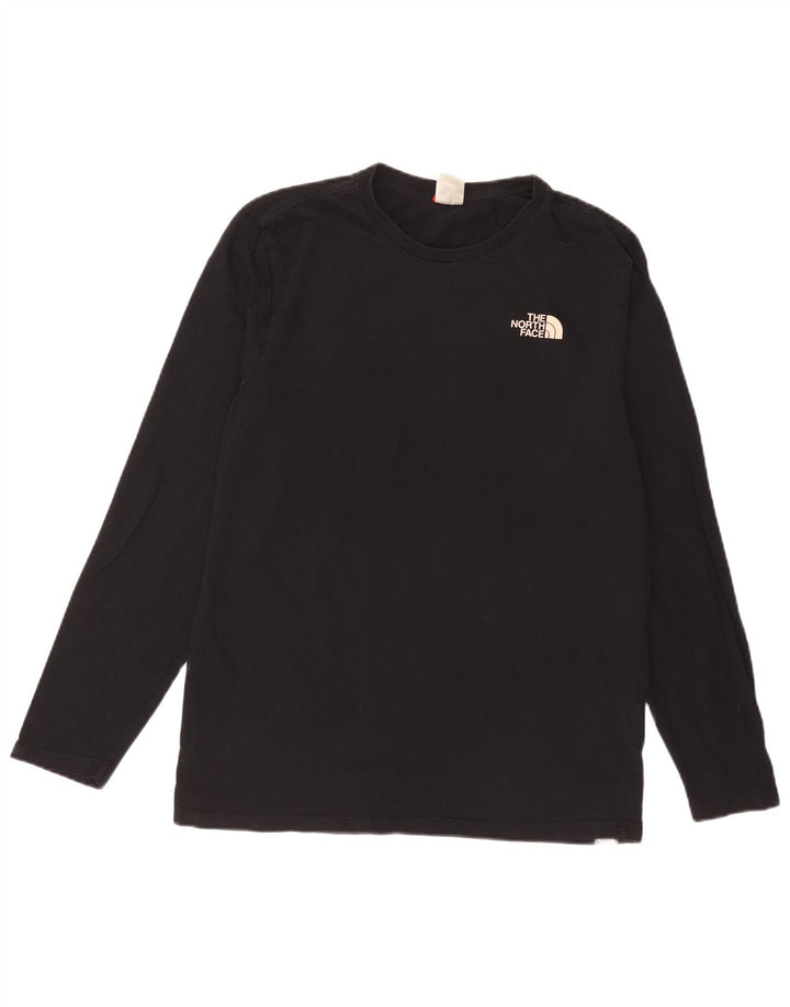 Мужской топ с рисунком The North Face, средний черный хлопок, с длинными рукавами