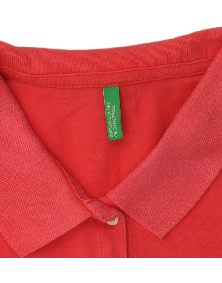 BENETTON Womens Polo Shirt UK 12 Medium Red