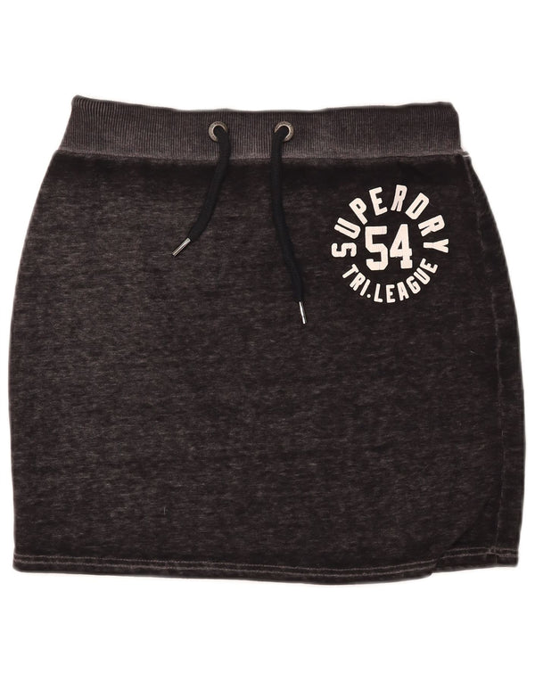 Женская мини-юбка с рисунком Superdry Medium W30, черный хлопок с крапинками