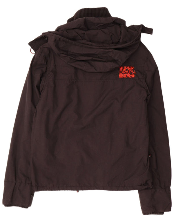 SUPERDRY Мужская ветровка с капюшоном UK 14, средний черный нейлон