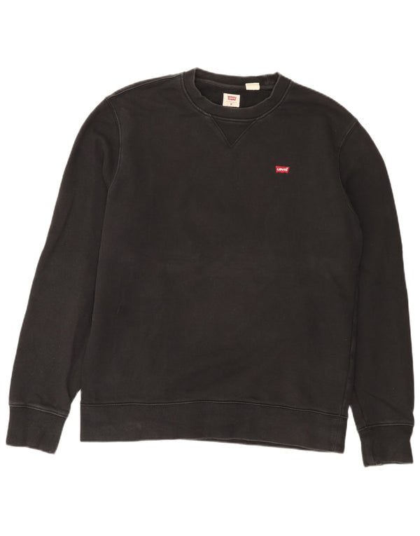 Мужской свитшот Levi's Standard, хлопковый джемпер среднего размера, черный