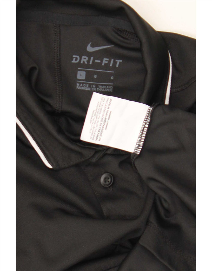 Рубашка-поло Nike для мальчиков Dri Fit, 12–13 лет, большая, черная, полиэстер