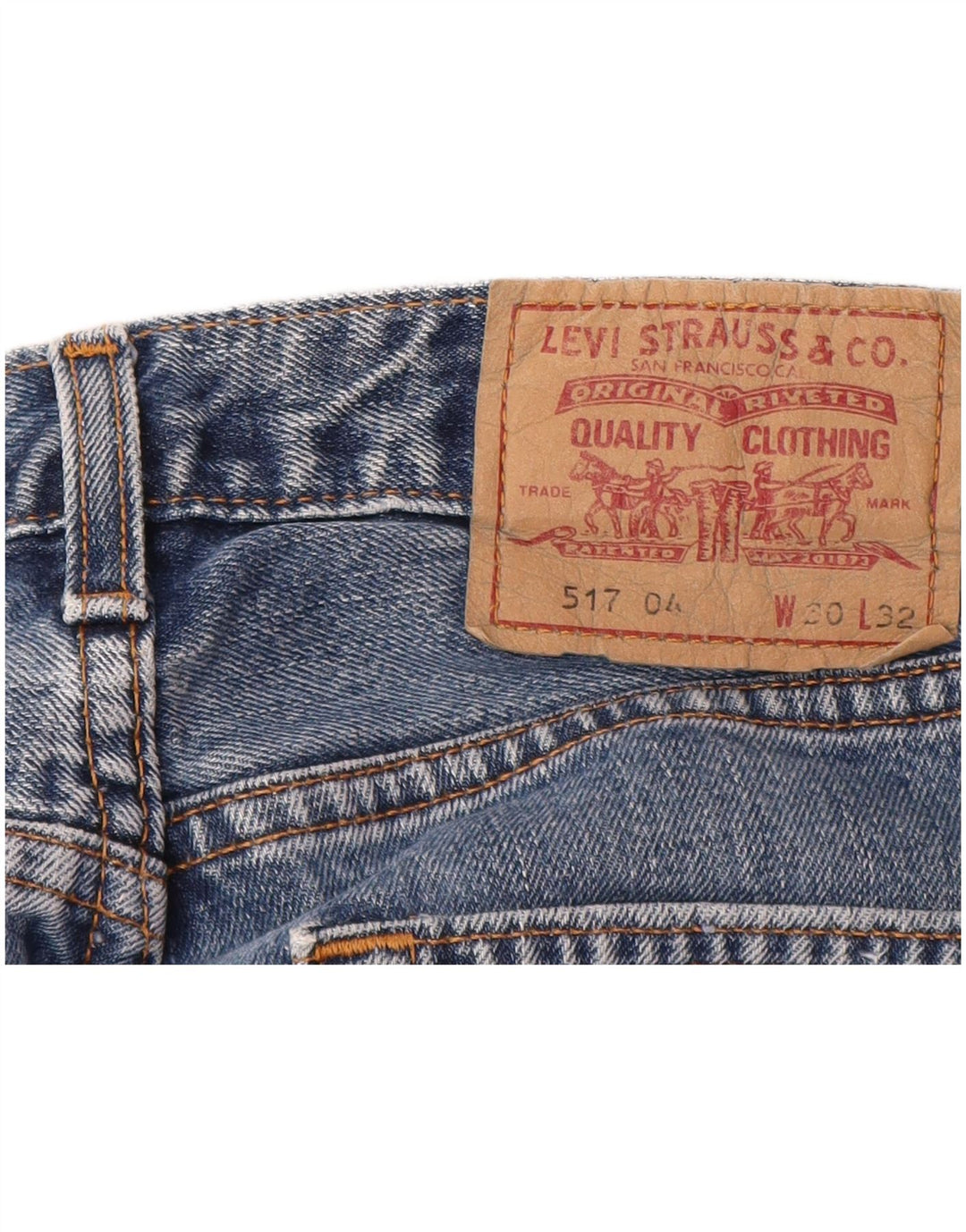 Мужские прямые джинсы LEVI'S 517 W30 L32 синие, хлопок