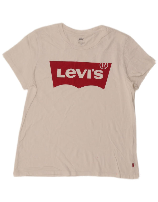 Женская футболка с рисунком Levi's Top UK 16, большая белая