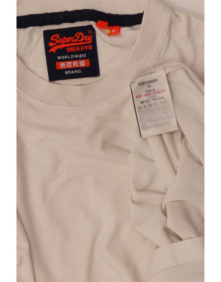 Мужская футболка Superdry Top из белого хлопка среднего размера