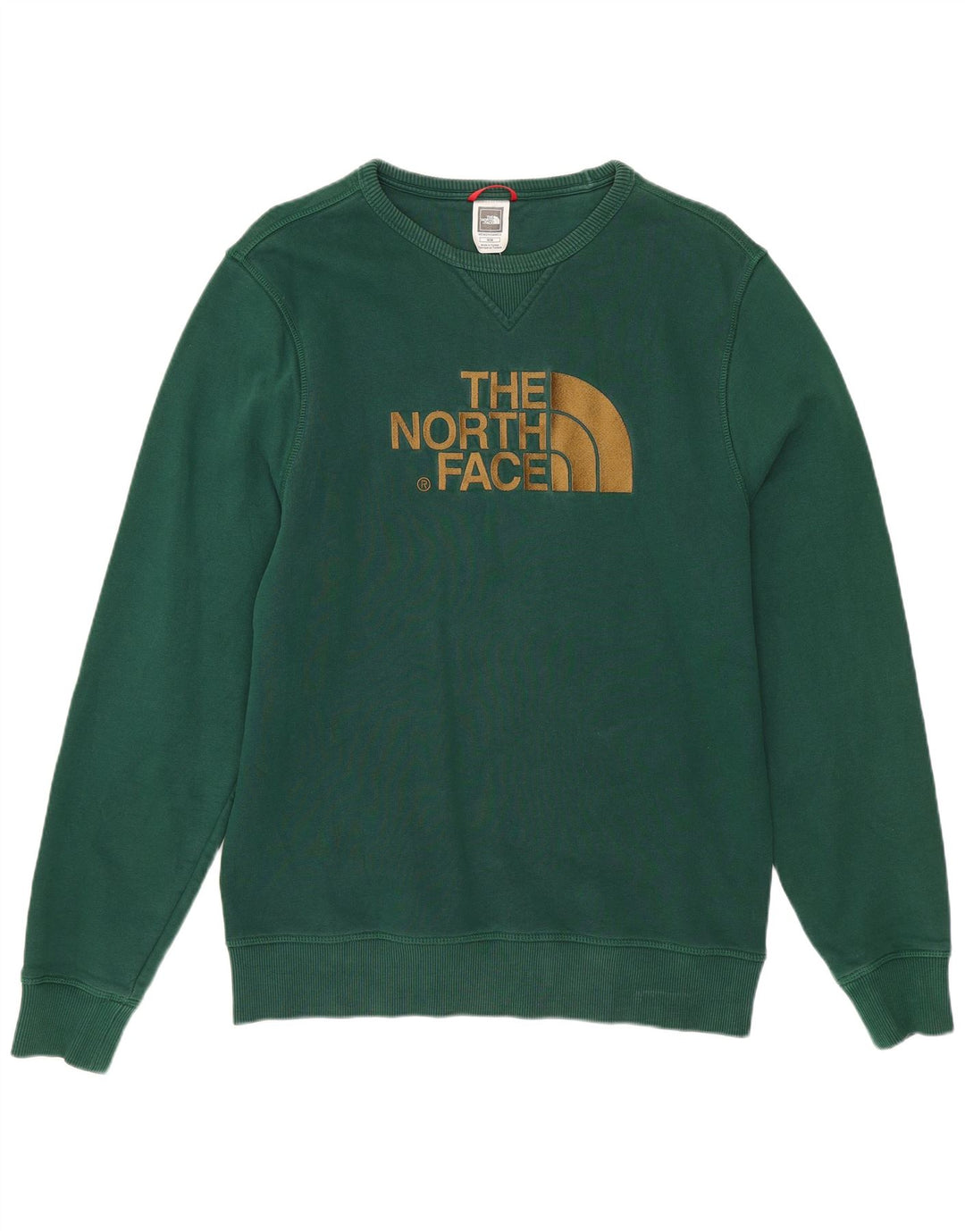Мужской свитшот с рисунком The North Face, хлопковый джемпер среднего зеленого цвета