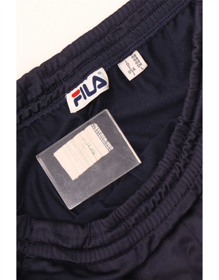 Fila Мужские спортивные брюки с графическим рисунком, средние, темно-синие, с цветными блоками