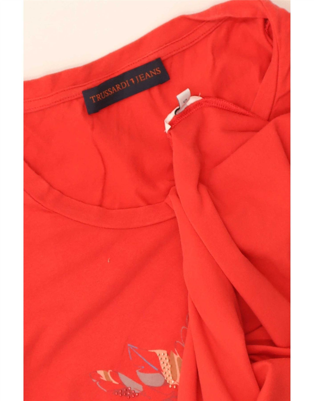 Женская футболка с рисунком Trussardi Top UK 10, маленькая красная