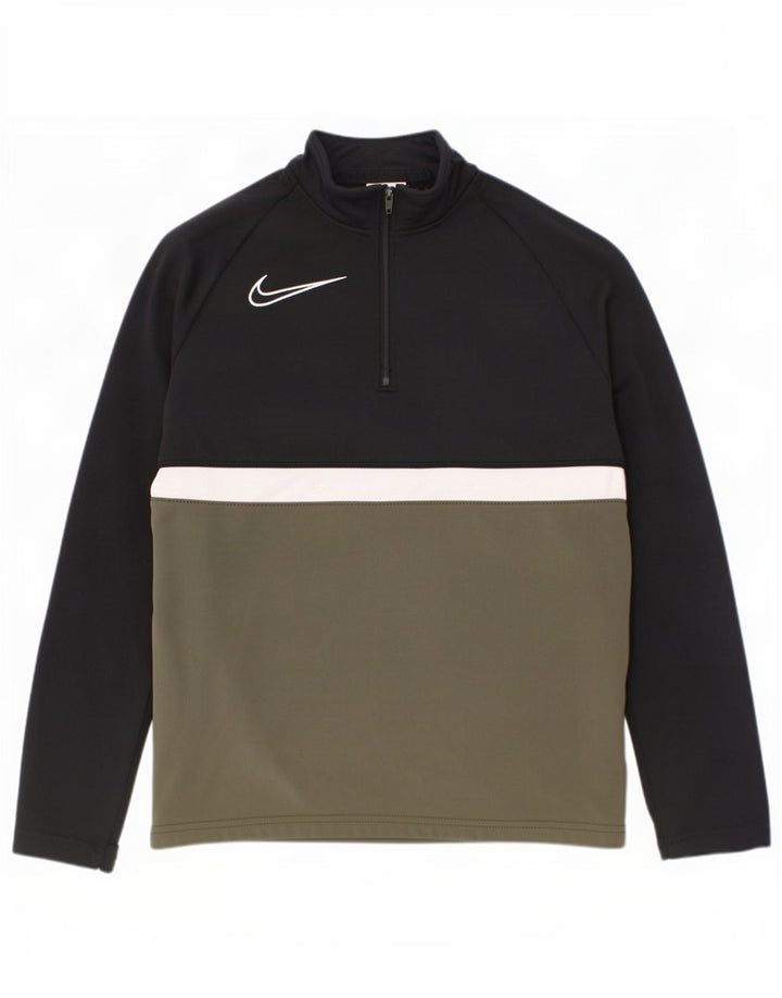Пуловер спортивный костюм Nike для мальчиков Dri Fit, 8–9 лет, маленький цвет хаки, цветной блок