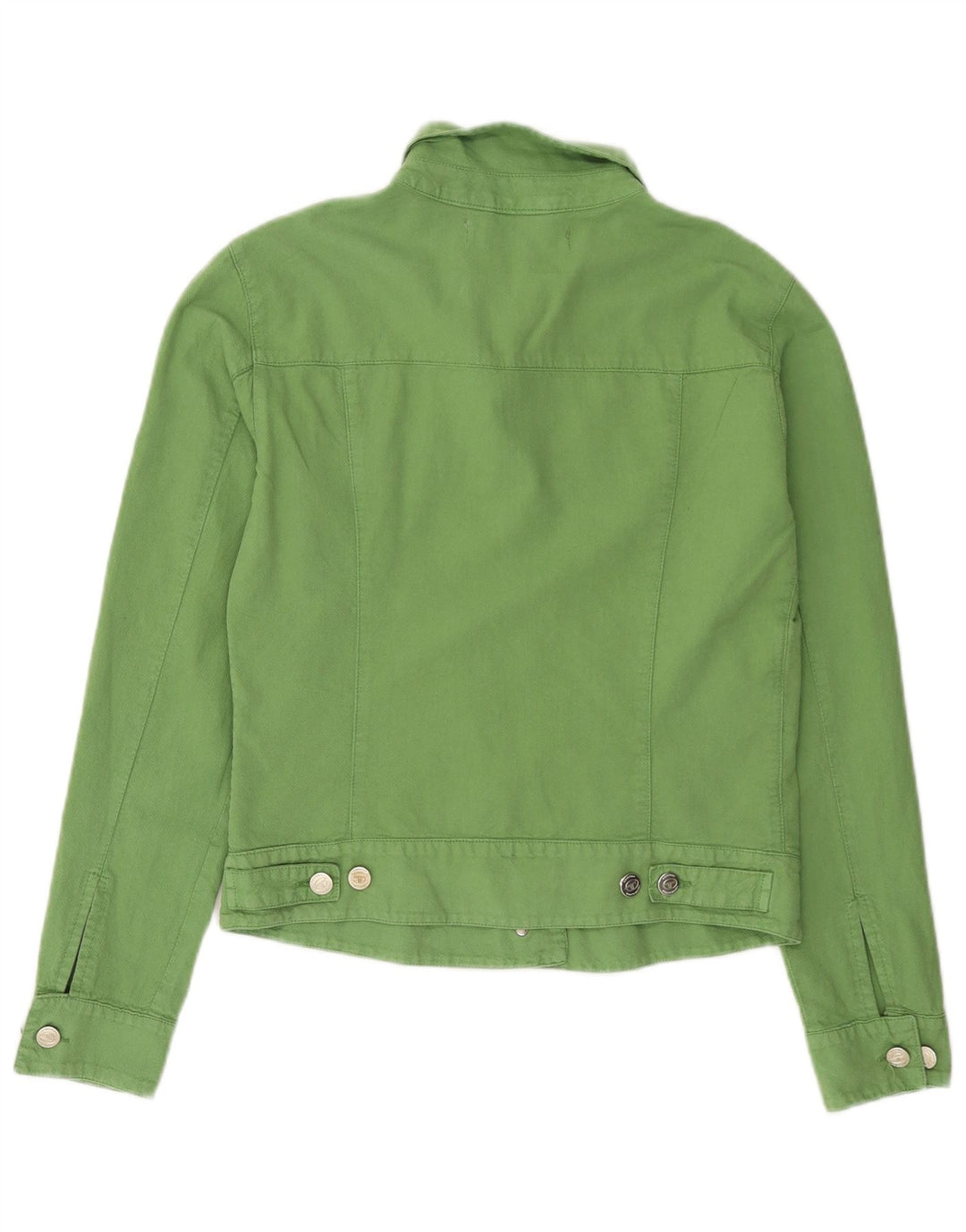 Женская укороченная куртка Sergio Tacchini Milano UK 12, хлопок среднего зеленого цвета