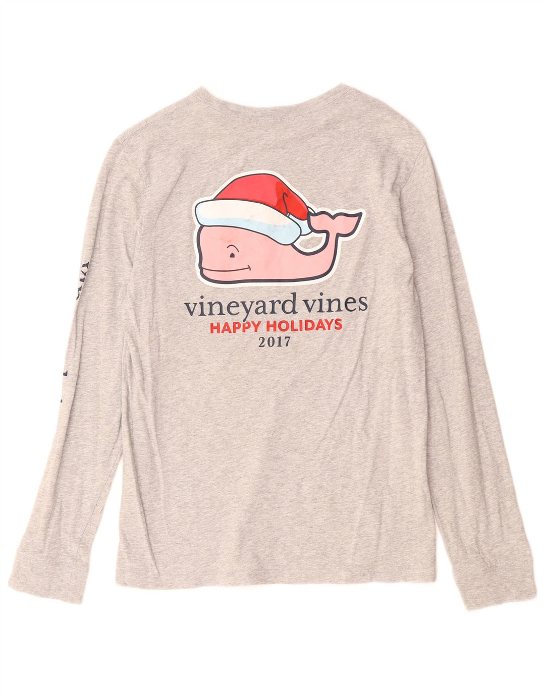 VINEYARD VINES Женский топ с длинным рукавом и рисунком, UK 14, большой серый в крапинку