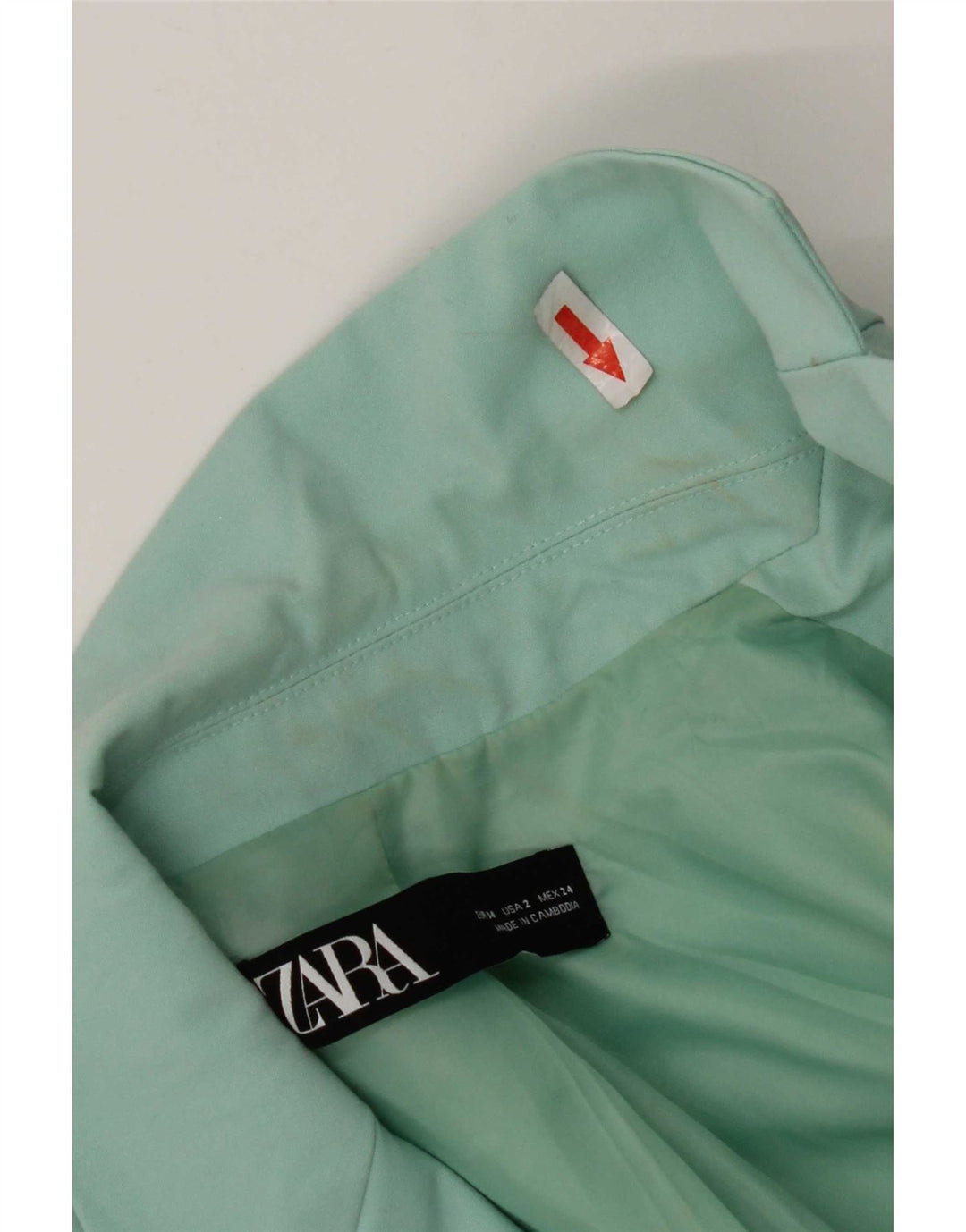 Женский пиджак Zara на 1 пуговице EU 34 2XS Бирюзовый полиэстер