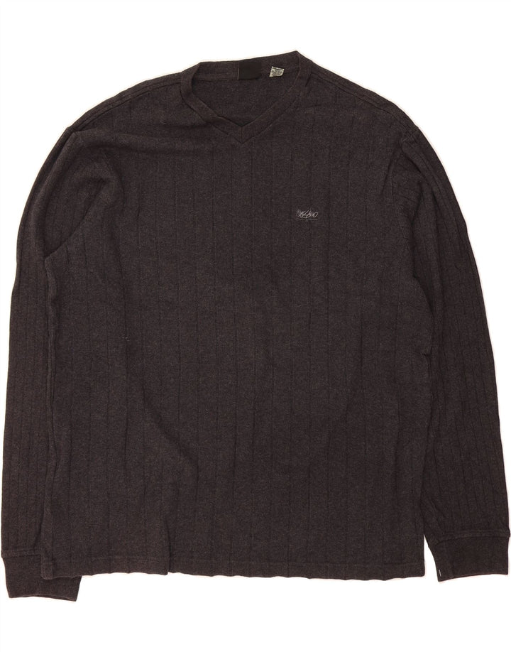 MOSSIMO Mens V-Neck Jumper Sweater 2XL Grey Cotton Vintage Mossimo and Second-Hand Mossimo from Messina Hembry 