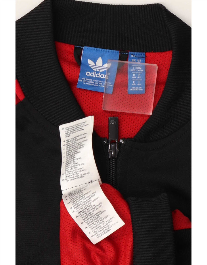 Женский спортивный костюм Adidas Top Jacket UK 14, большой черный полиэстер с цветными блоками