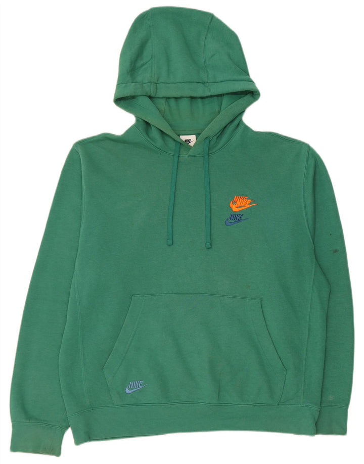 Мужской джемпер с капюшоном Nike среднего зеленого цвета, хлопок