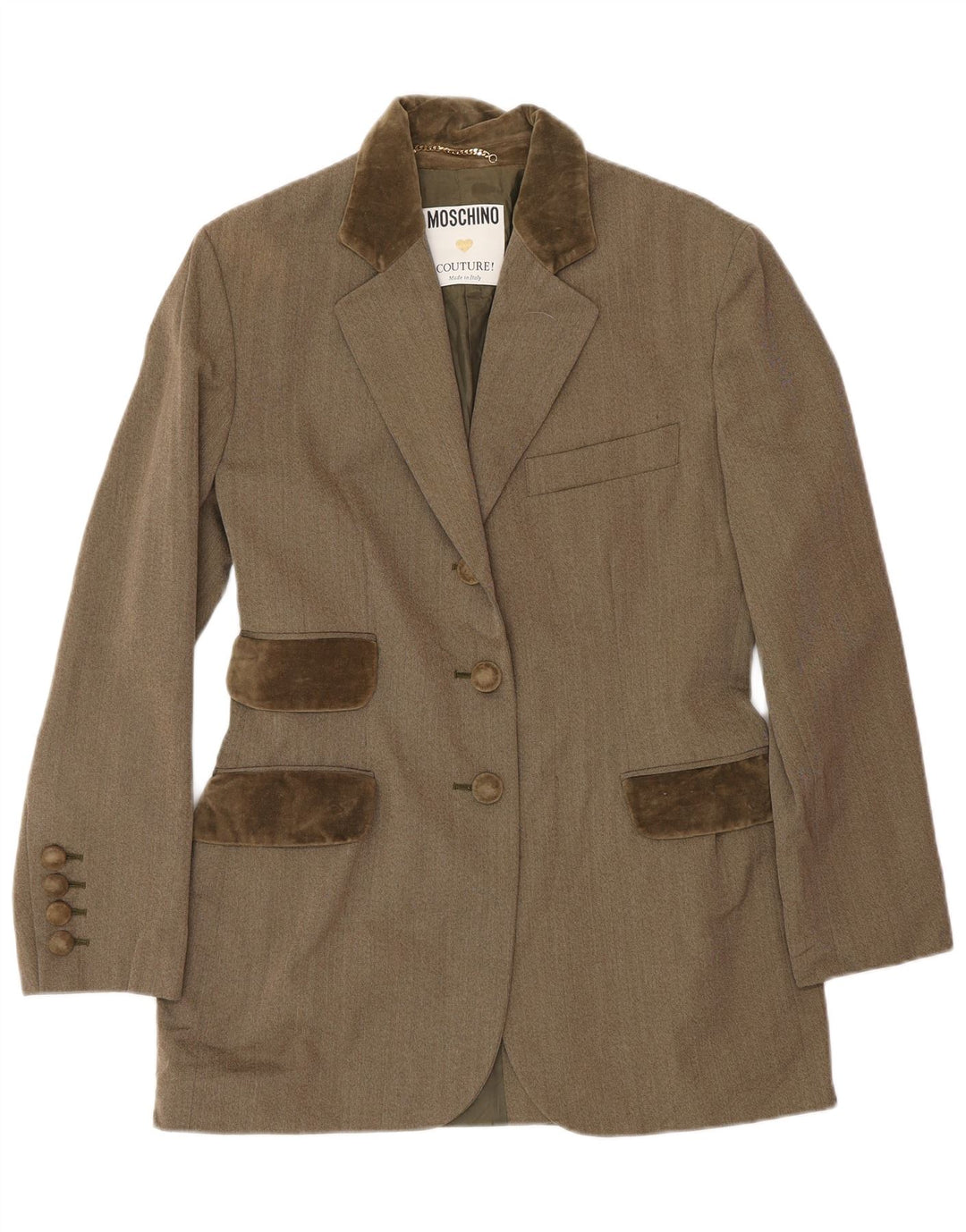 MOSCHINO Женский комплект из 2 предметов юбки с 3 пуговицами UK 12 Medium W28 Коричневый Классический