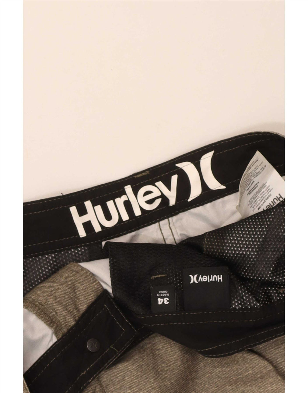 Мужские шорты чинос Hurley W34, большие размеры, цвет хаки, полиэстер