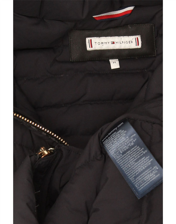 Женское стеганое пальто с капюшоном Tommy Hilfiger UK 12, средний черный, полиамид