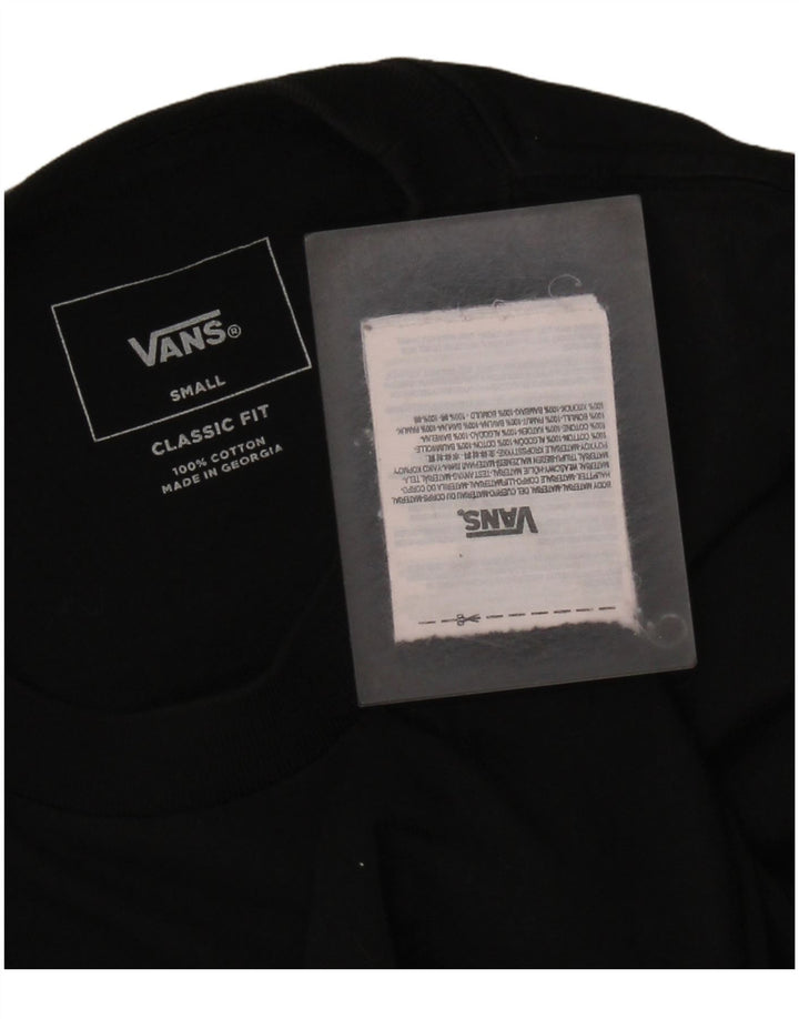 Мужская футболка классического кроя с рисунком VANS, маленький черный хлопковый топ