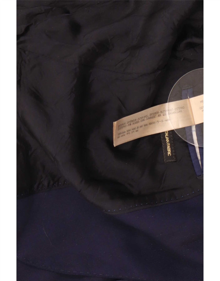 Мужской пиджак Massimo Dutti на 2 пуговицах EU 54 XL темно-синий из шерсти