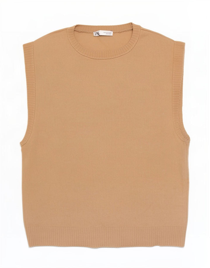 Мужская майка Zara Vest из вискозы среднего бежевого цвета