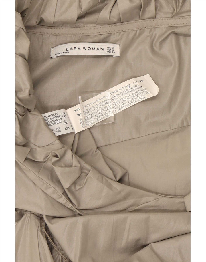 Женское платье трапециевидного силуэта Zara UK 12, полиэстер среднего серого цвета