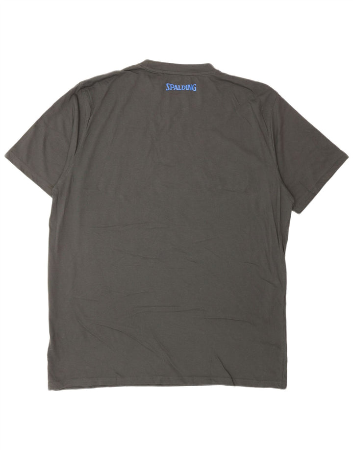 SPALDING Мужская футболка с рисунком Топ 3XL Серый хлопок
