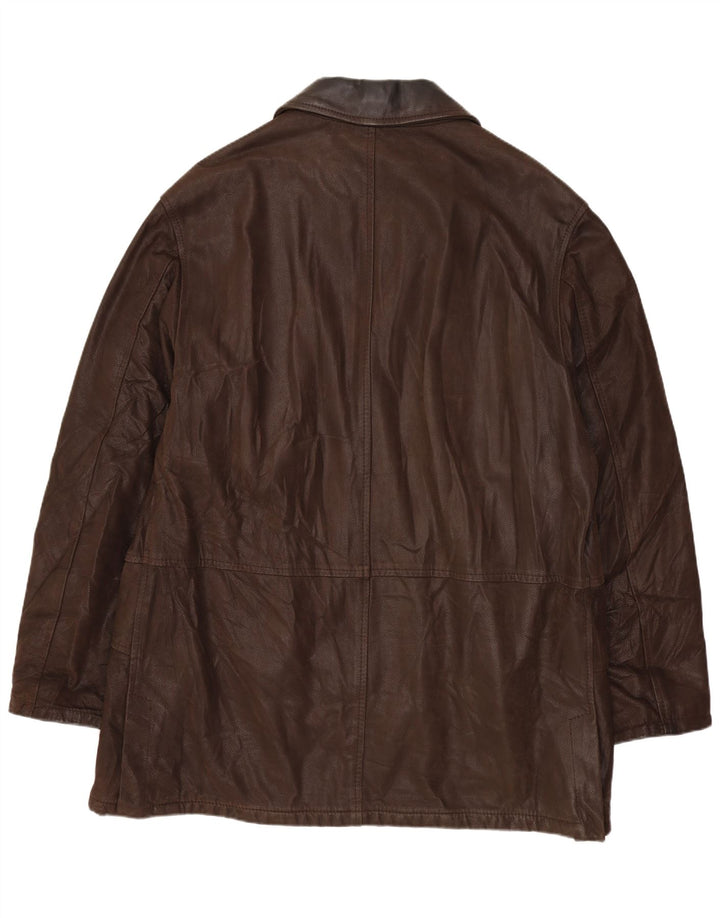 VINTAGE Мужская кожаная куртка IT 52 XL Коричневая кожа