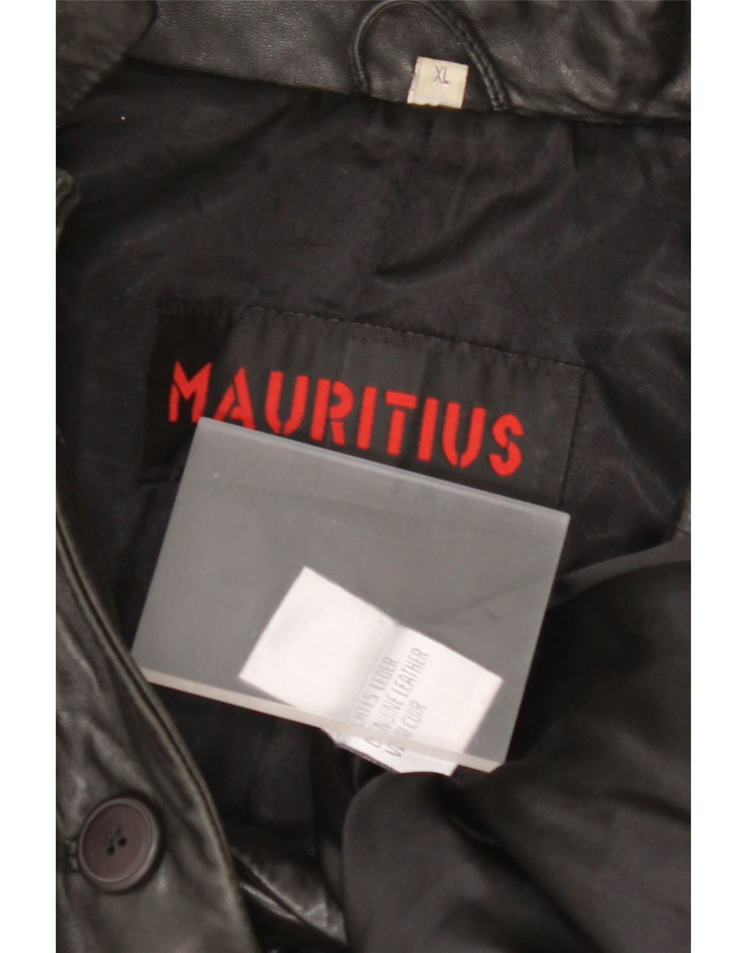 МАВРИКИЙ Женский кожаный пиджак с 3 пуговицами UK 18 XL Черный кожаный